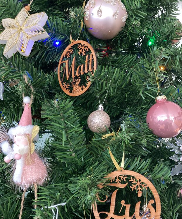 Boule de Noel personnalisé en bois